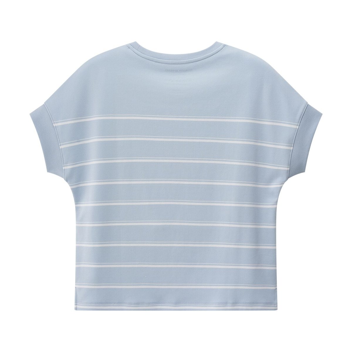 Giordano Women's Loose Fit Cotton-Blend Striped Interlock Crew Neck Tee - Premium Tee