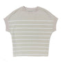 Giordano Women Loose Fit Cotton-Blend Striped Interlock Crew Neck Tee - Premium Tee