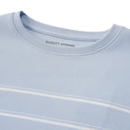 Giordano Women's Loose Fit Cotton-Blend Striped Interlock Crew Neck Tee - Premium Tee