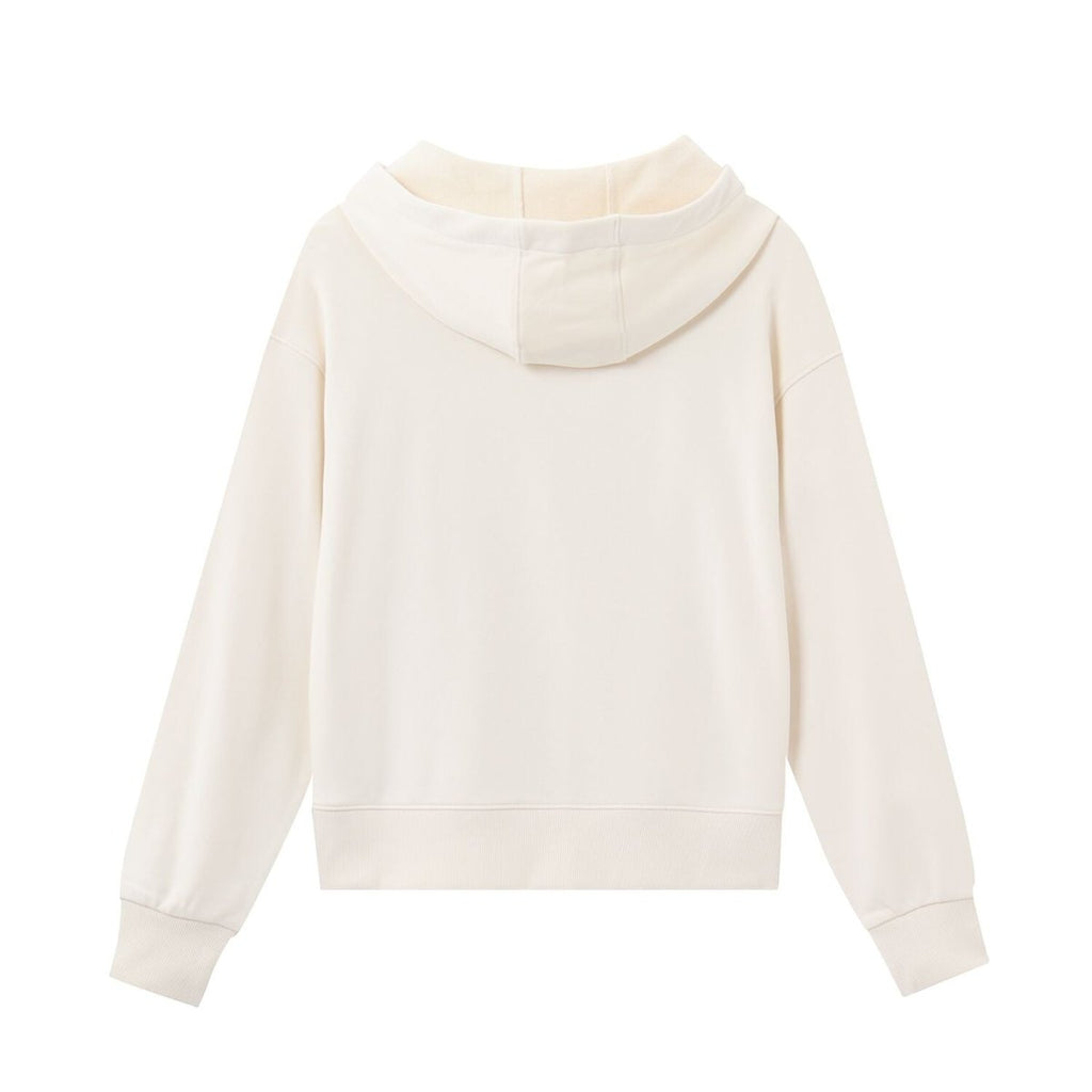 Giordano Women's Loose Fit French Terry Hoodie With Embroidery - Premium Hoodie