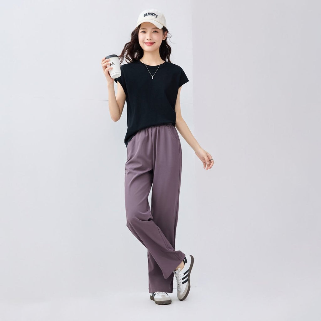 Women’S Mid - Rise Loose Fit Elastic Waist Pants | Online Exclusive S - Shop Giordano