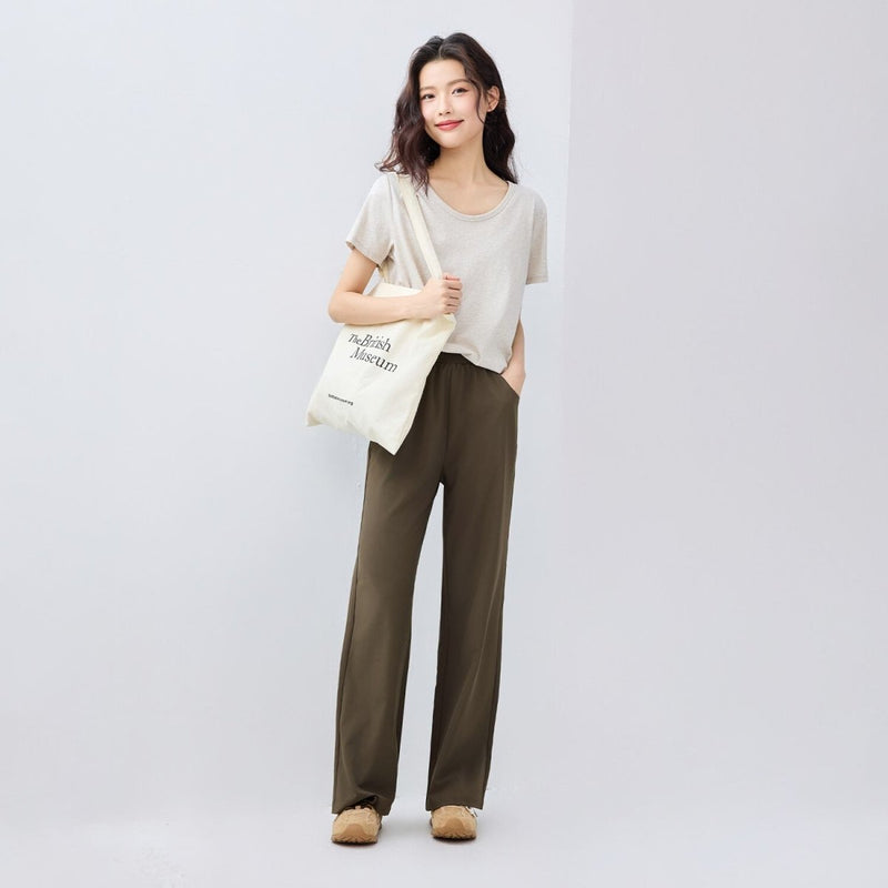 Women’S Mid - Rise Loose Fit Elastic Waist Pants | Online Exclusive S - Shop Giordano