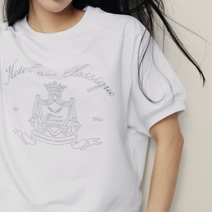 Women's Printed Cotton Terry Loose Fit T-Shirt | Korea Collection - Giordano