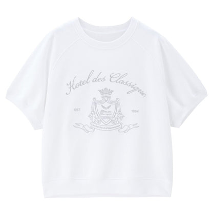 Women's Printed Cotton Terry Loose Fit T-Shirt | Korea Collection - Giordano