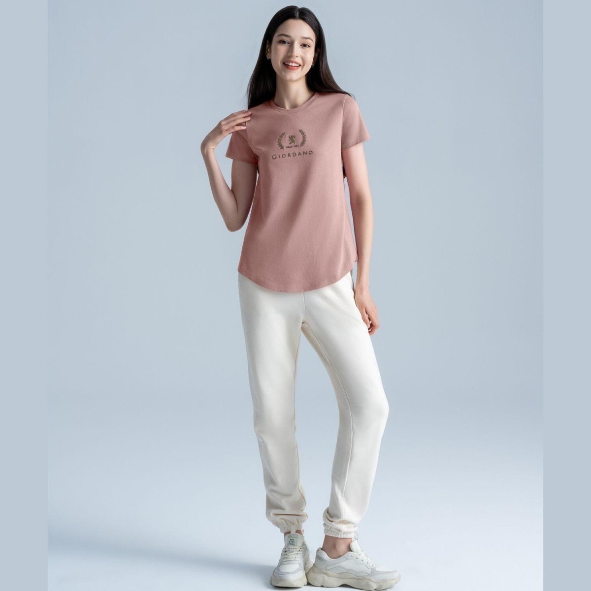 Women's Regular Fit Joggers: French Terry, High Waist Comfort - Giordano