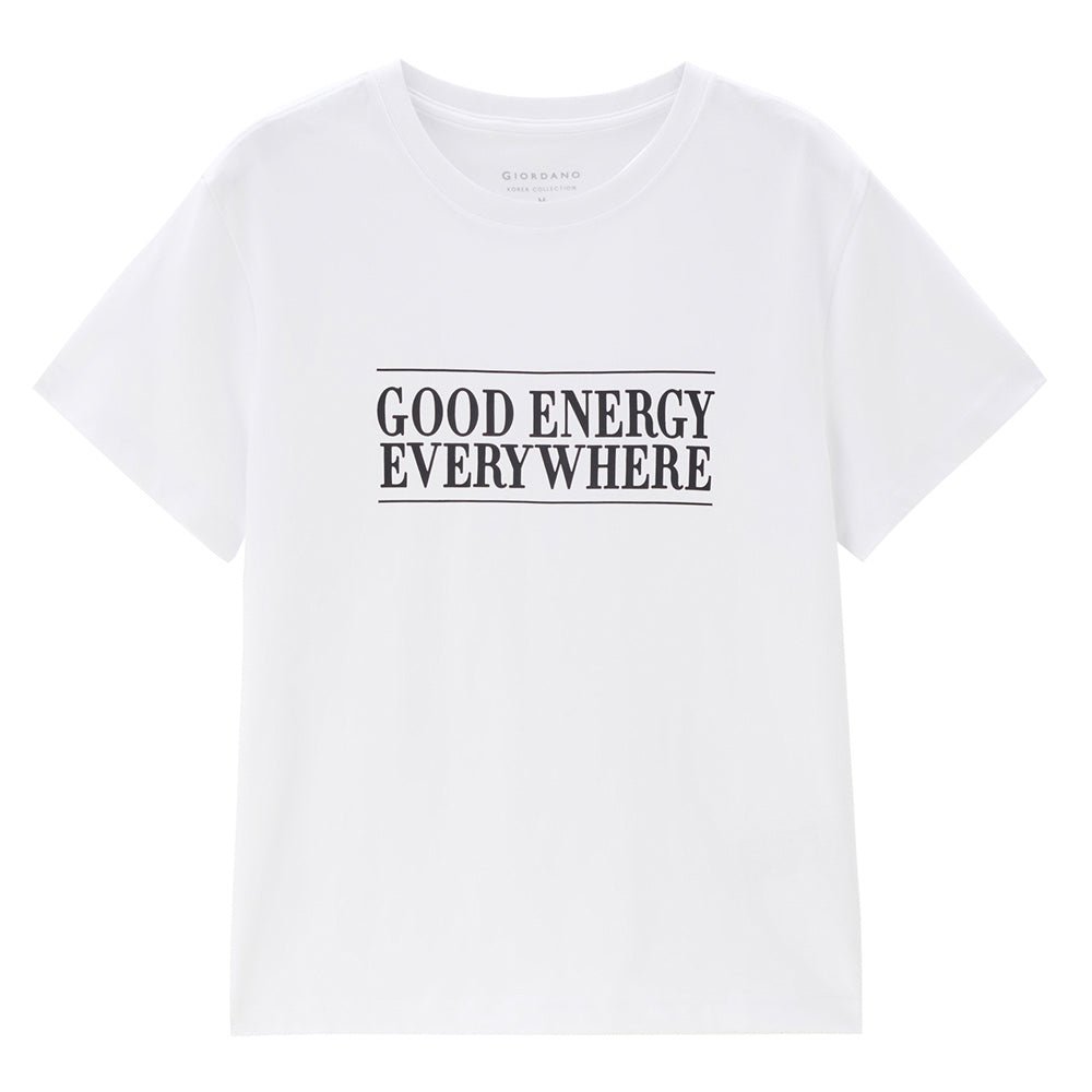 Women's Relaxed Fit Printed Crew Neck Cotton Tee | Korea Collection S - Shop Giordano