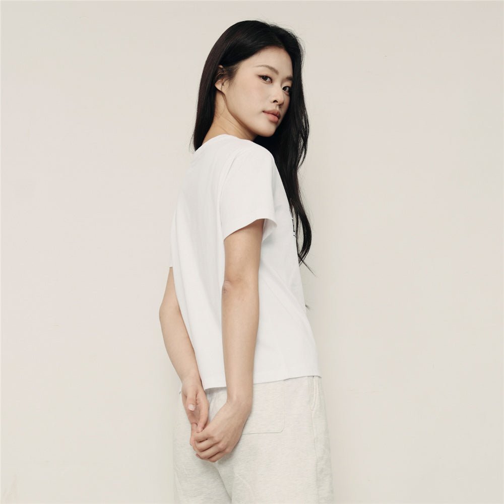 Women's Relaxed Fit Printed Crew Neck Cotton Tee | Korea Collection S - Shop Giordano