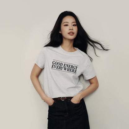 Women's Relaxed Fit Printed Crew Neck Cotton Tee | Kr Collection - Giordano