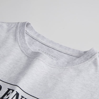 Women's Relaxed Fit Printed Crew Neck Cotton Tee | Kr Collection - Giordano