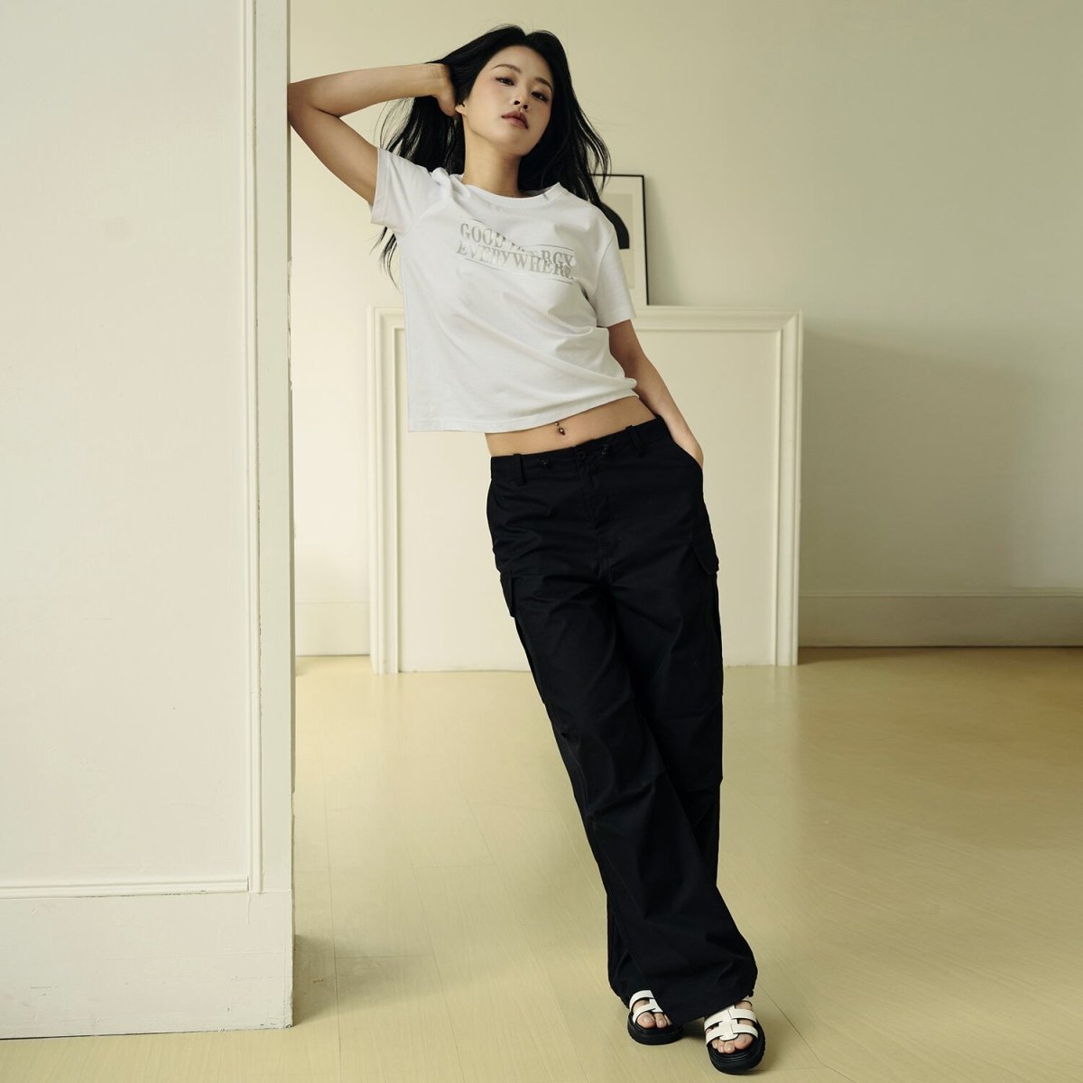 Women's Relaxed Fit Printed Crew Neck Cotton Tee | Kr Collection - Giordano