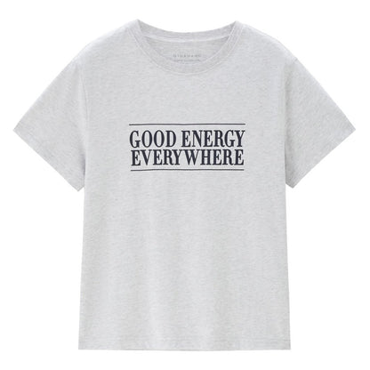 Women's Relaxed Fit Printed Crew Neck Cotton Tee | Kr Collection - Giordano