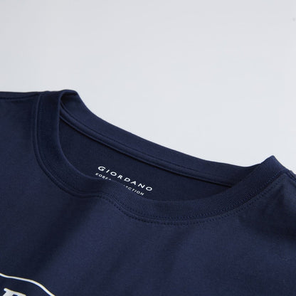 Women's Relaxed Fit Printed Crew Neck Cotton Tee | Kr Collection - Giordano