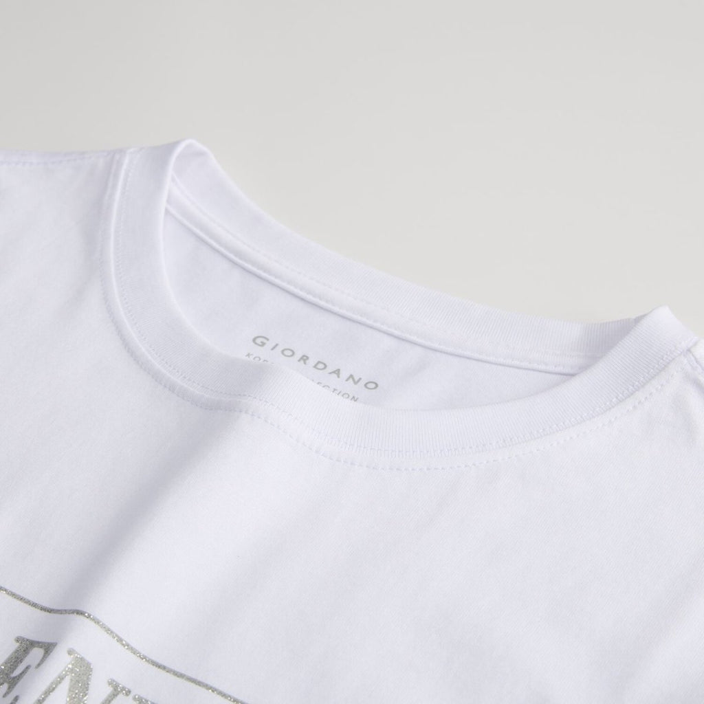 Women's Relaxed Fit Printed Crew Neck Cotton Tee | Korea Collection S - Shop Giordano