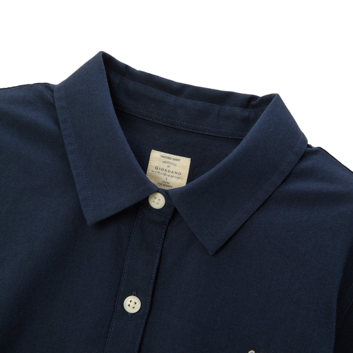 Women’S Slim Fit Cotton Oxford Shirt – Acute Collar With Embroidery S - Shop Giordano