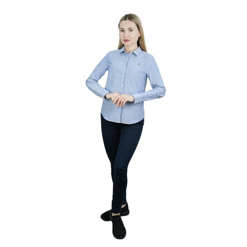 Women’S Slim Fit Cotton Oxford Shirt | Acute Collar With Embroidery S - Shop Giordano