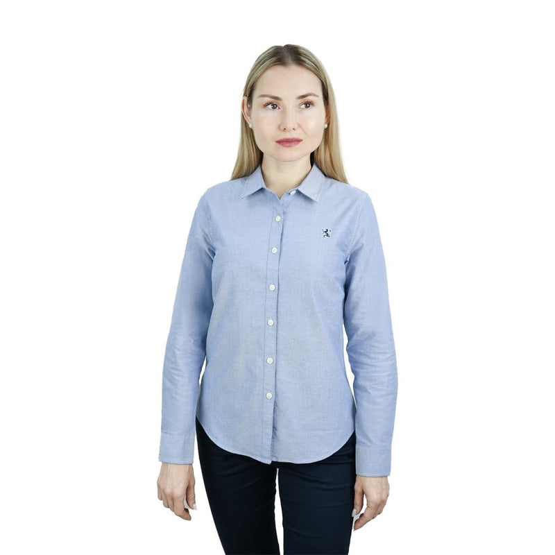 Women’S Slim Fit Cotton Oxford Shirt | Acute Collar With Embroidery S - Shop Giordano