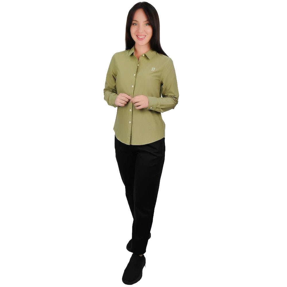 Giordano Women's Slim Fit Cotton Oxford Shirt | Acute Collar With Embroidery - first_variant_option_2 Premium Shirt for Giordano