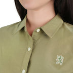 Giordano Women's Slim Fit Cotton Oxford Shirt | Acute Collar With Embroidery - first_variant_option_2 Premium Shirt for Giordano