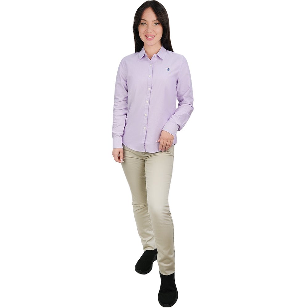 Giordano Women's Slim Fit Cotton Oxford Shirt | Acute Collar With Embroidery - first_variant_option_2 Premium Shirt for Giordano