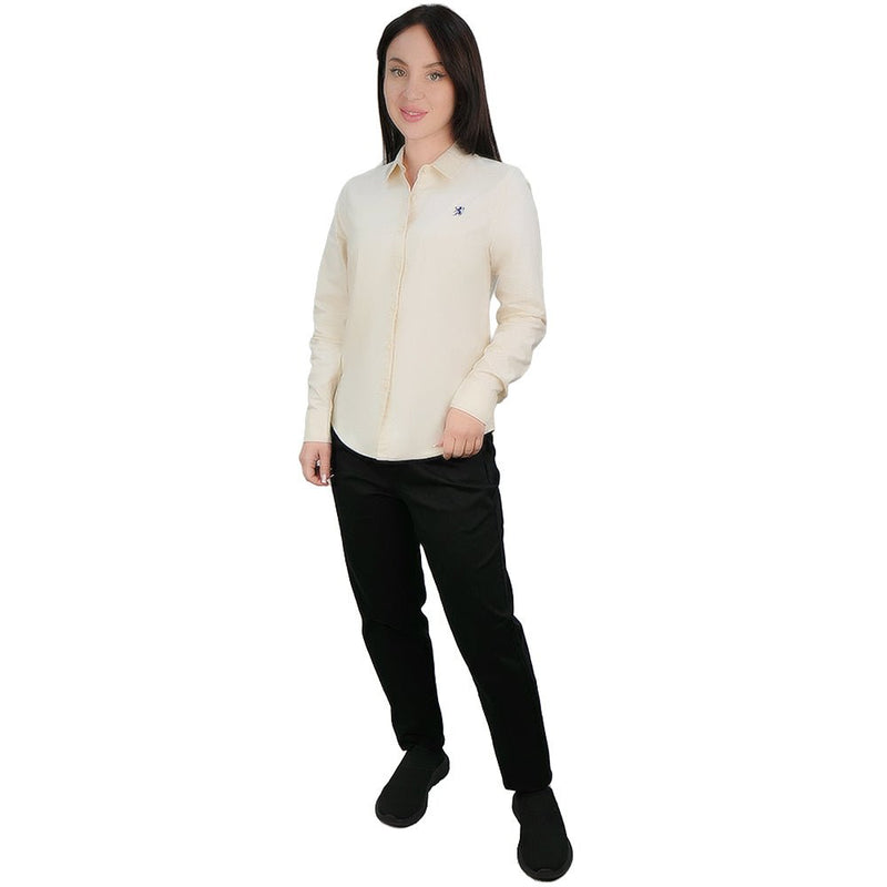 Giordano Women's Slim Fit Cotton Oxford Shirt | Acute Collar With Embroidery - first_variant_option_2 Premium Shirt for Giordano