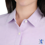 Giordano Women's Slim Fit Cotton Oxford Shirt | Acute Collar With Embroidery - first_variant_option_2 Premium Shirt for Giordano