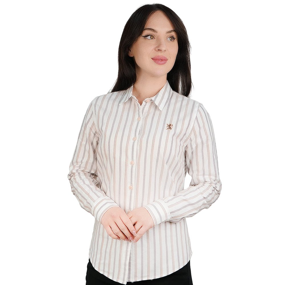 Giordano Women's Slim Fit Cotton Oxford Shirt | Acute Collar With Embroidery - first_variant_option_2 Premium Shirt for Giordano