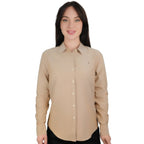 Giordano Women's Slim Fit Cotton Oxford Shirt | Acute Collar With Embroidery - first_variant_option_2 Premium Shirt for Giordano