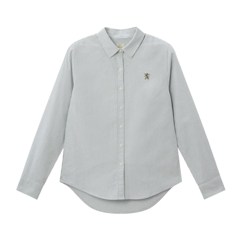 Women’S Slim Fit Cotton Oxford Shirt | Acute Collar With Embroidery S - Shop Giordano