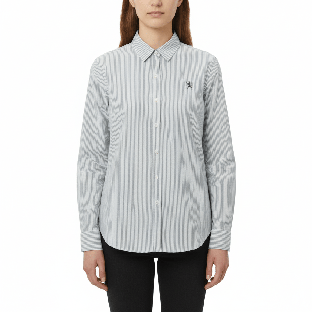 Women’S Slim Fit Cotton Oxford Shirt | Acute Collar With Embroidery S - Shop Giordano