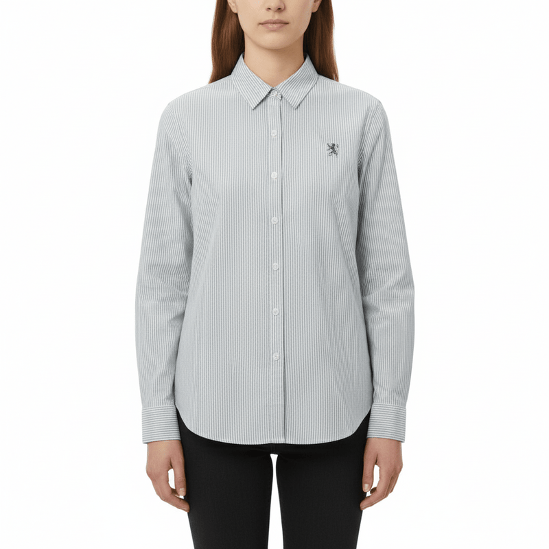 Women’S Slim Fit Cotton Oxford Shirt | Acute Collar With Embroidery S - Shop Giordano