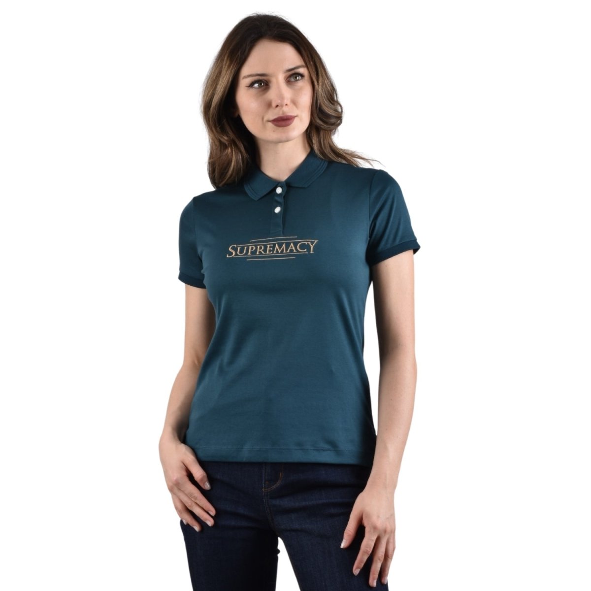 Women's Slim Fit Embroidery Bold Polo (Liquid Touch) - Giordano