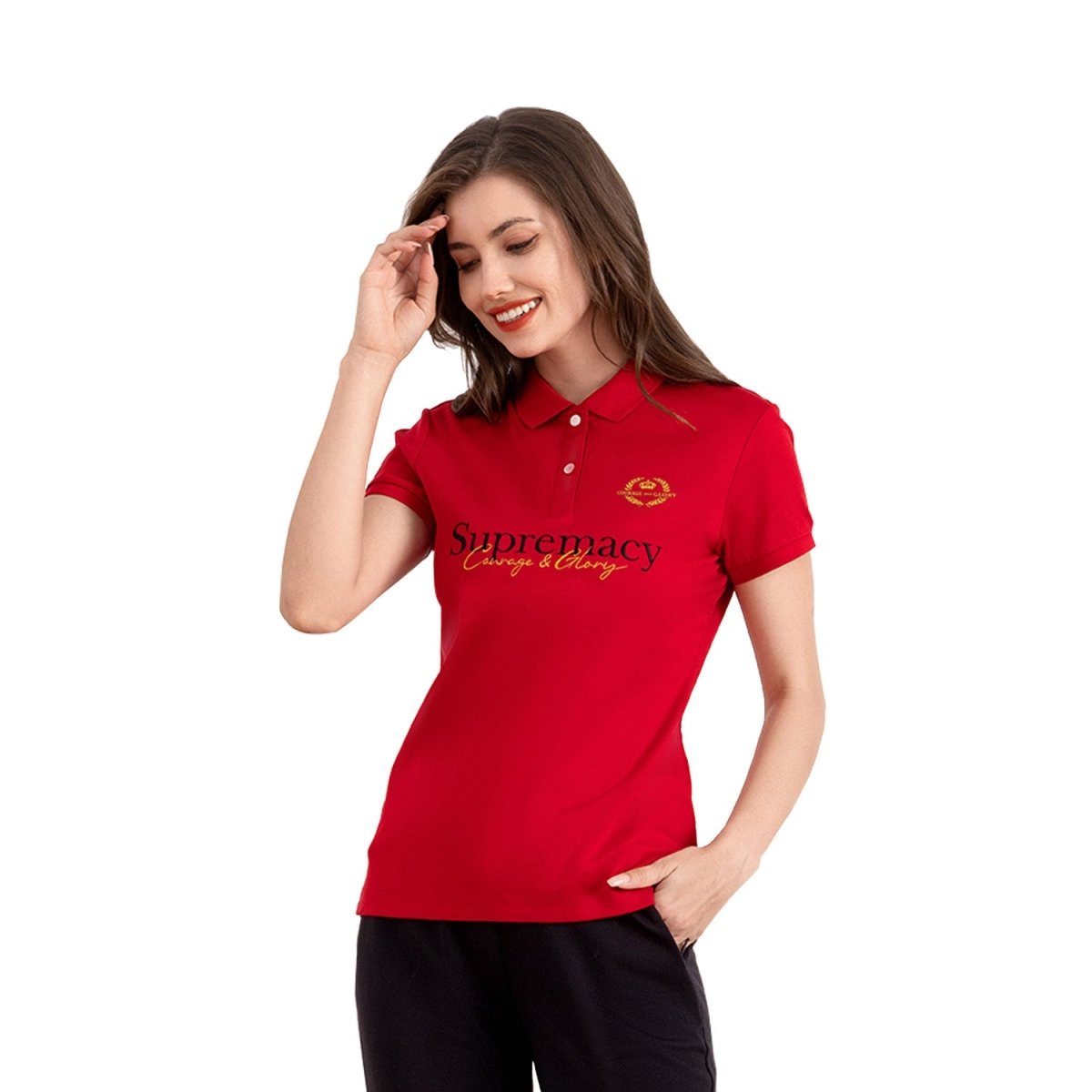 Women's Slim Fit Embroidery Bold Polo (Liquid Touch) - Giordano