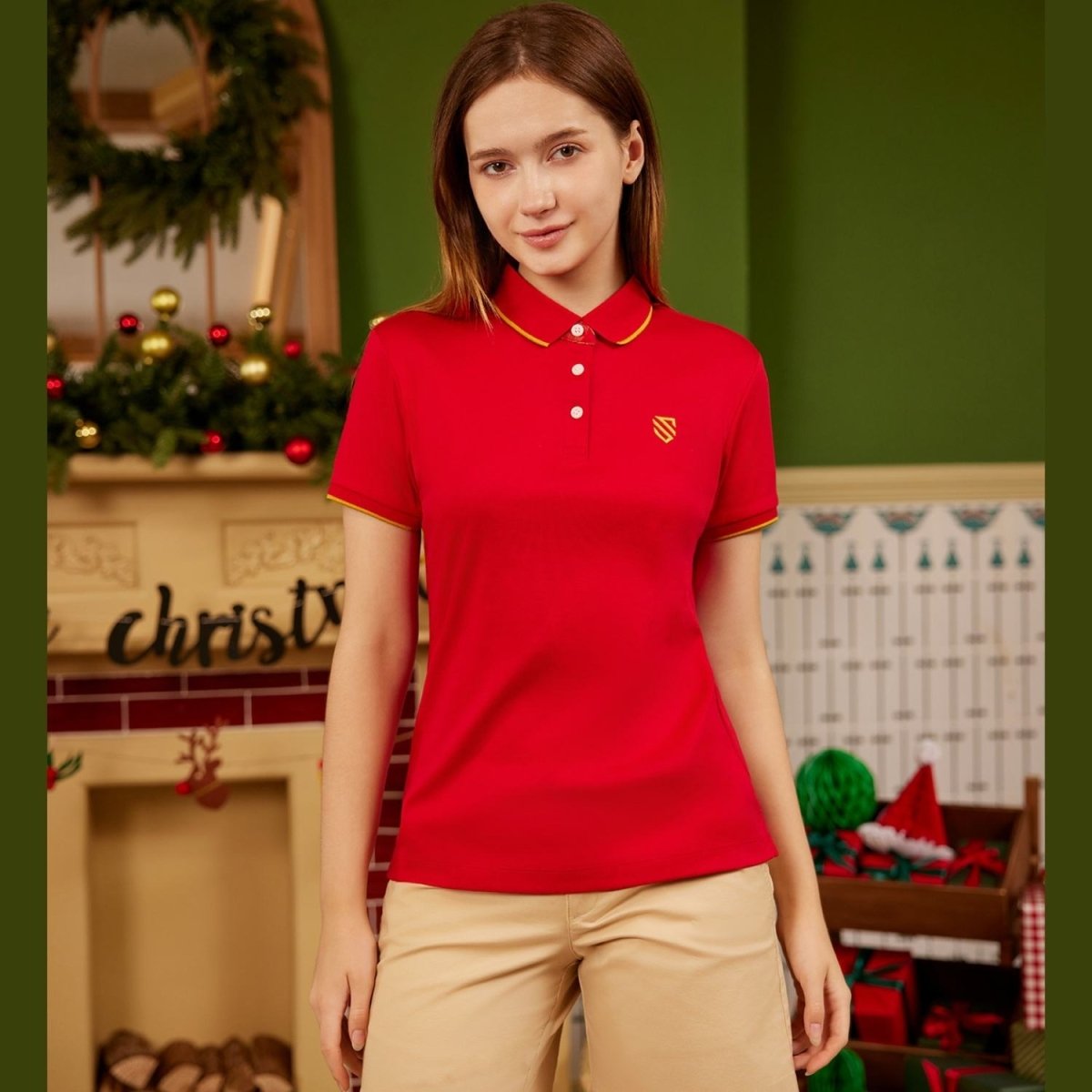 Women's Slim Fit Embroidery Bold Polo (Liquid Touch) - Giordano