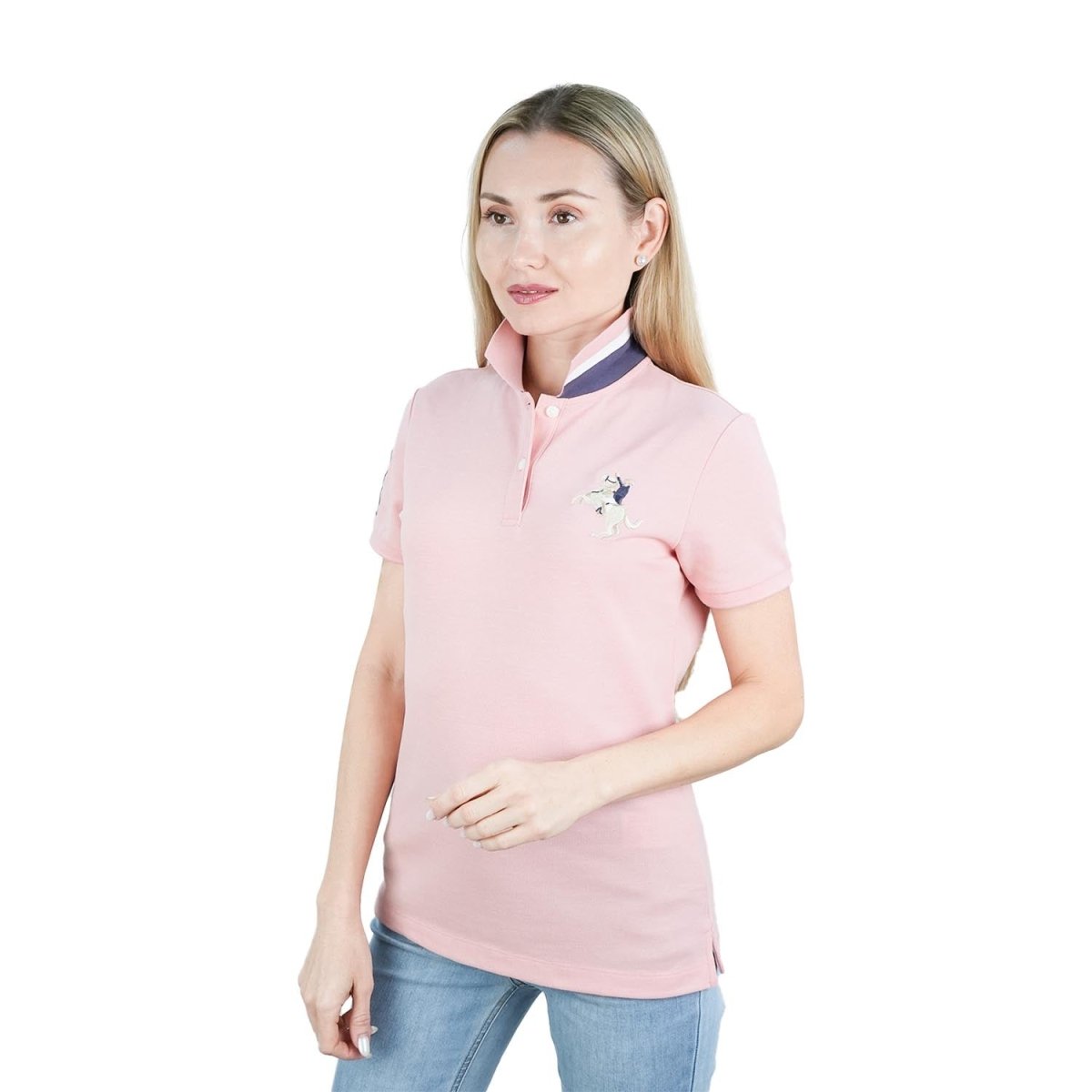 Women's Slim Fit Napoleon Embroidery Polo - Giordano