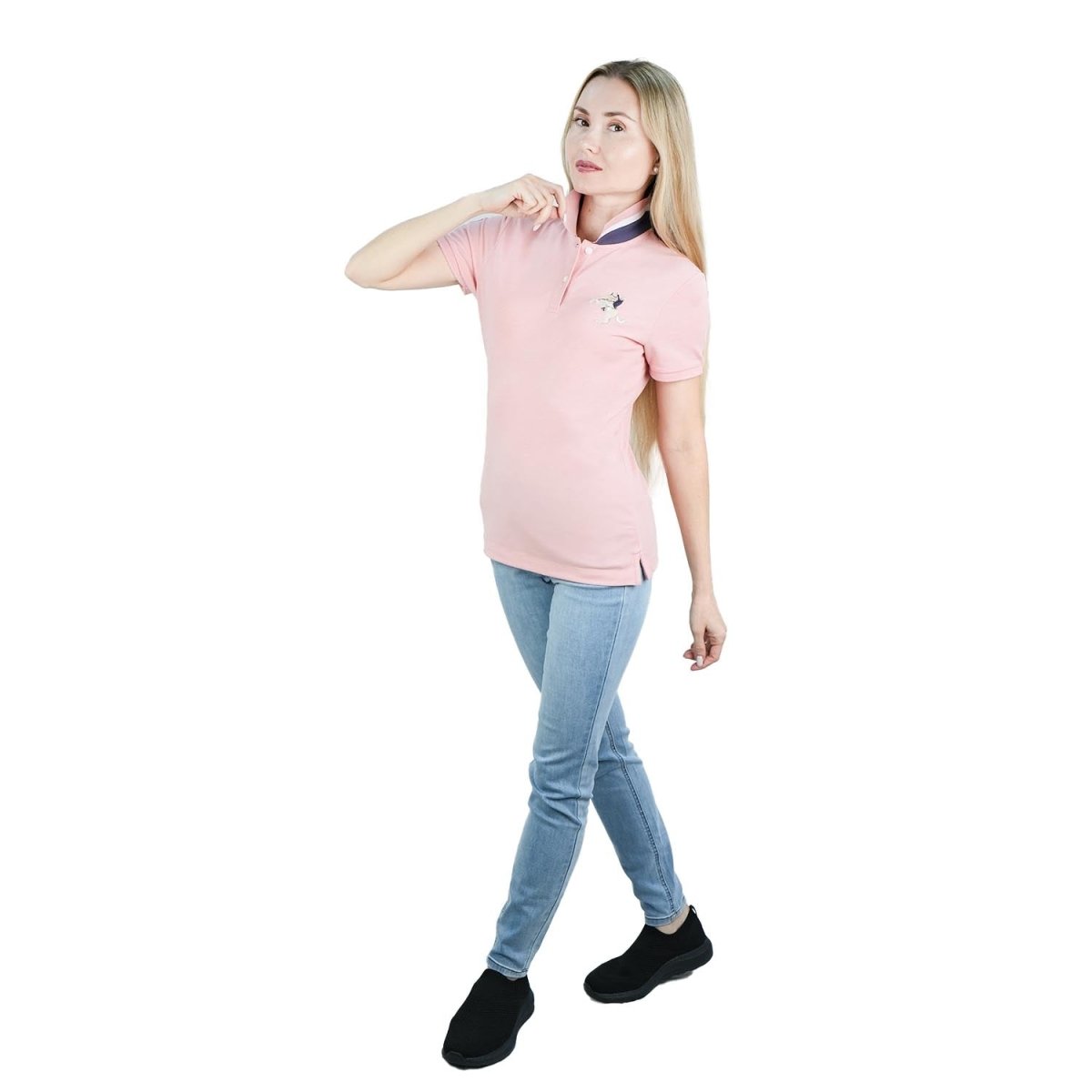 Women's Slim Fit Napoleon Embroidery Polo - Giordano