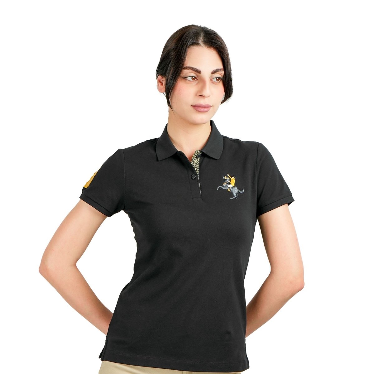 Women's Slim Fit Napoleon Embroidery Polo - Giordano