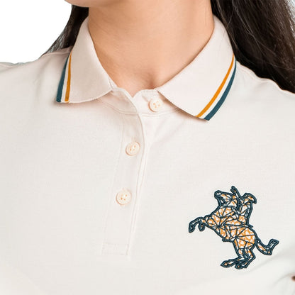 Women's Slim Fit Napoleon Embroidery Polo - Giordano