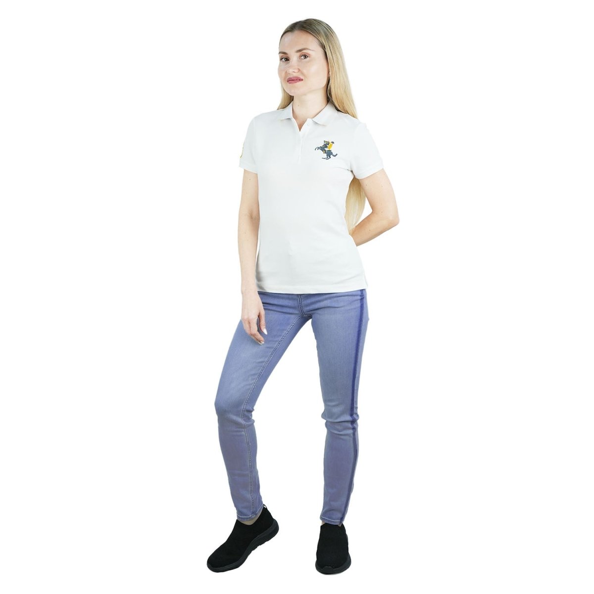 Women's Slim Fit Napoleon Embroidery Polo - Giordano