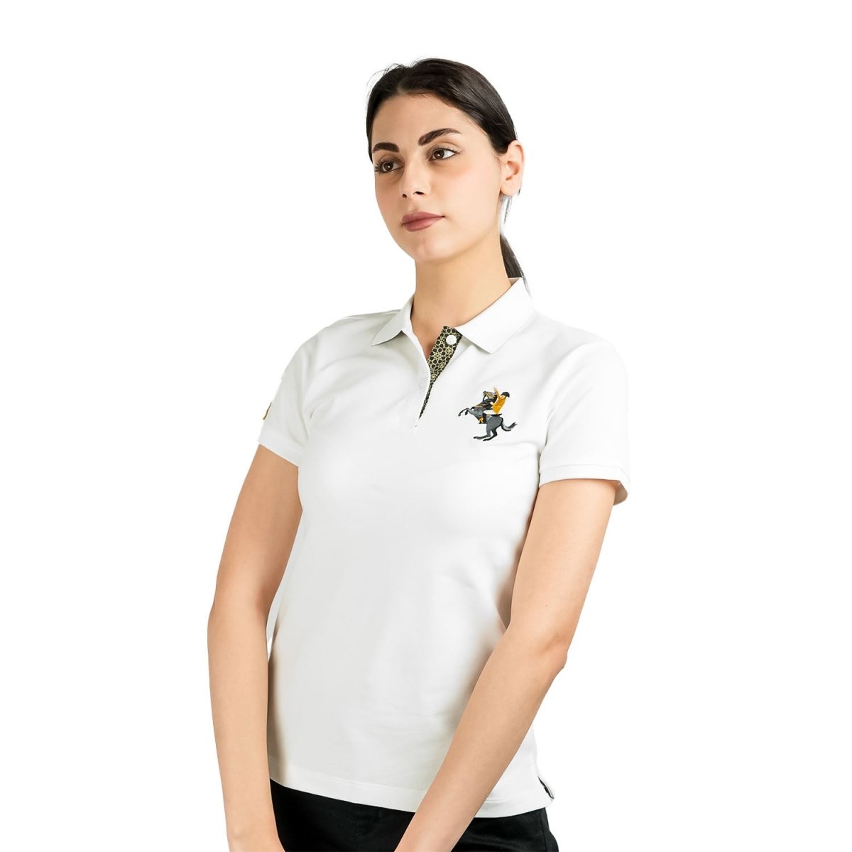 Women's Slim Fit Napoleon Embroidery Polo - Giordano