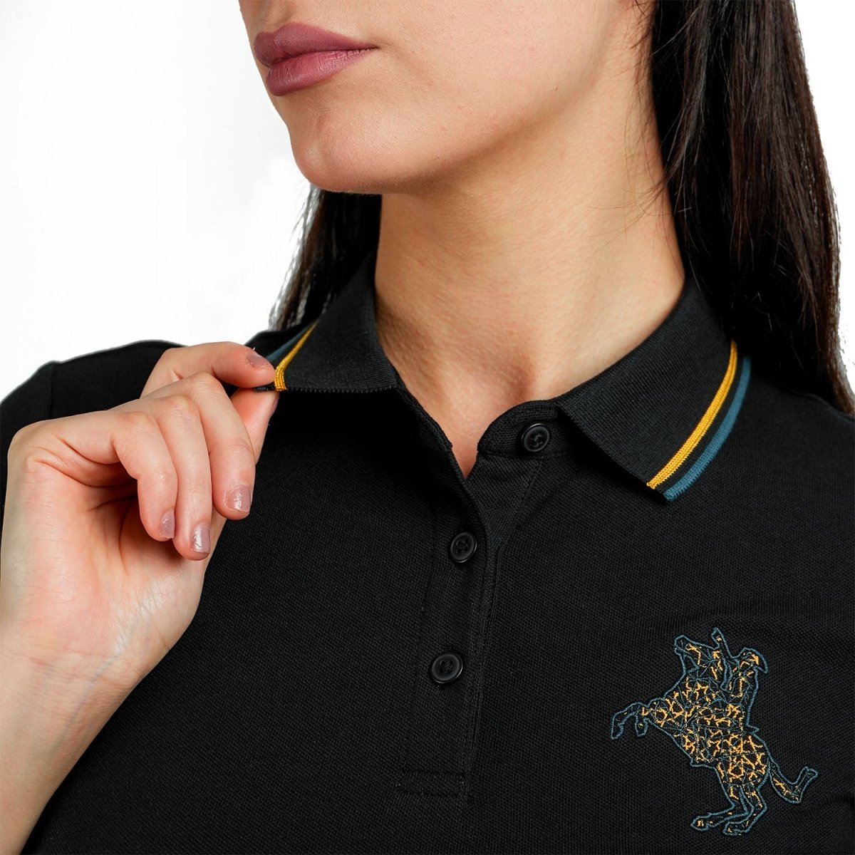 Women's Slim Fit Napoleon Embroidery Polo - Giordano