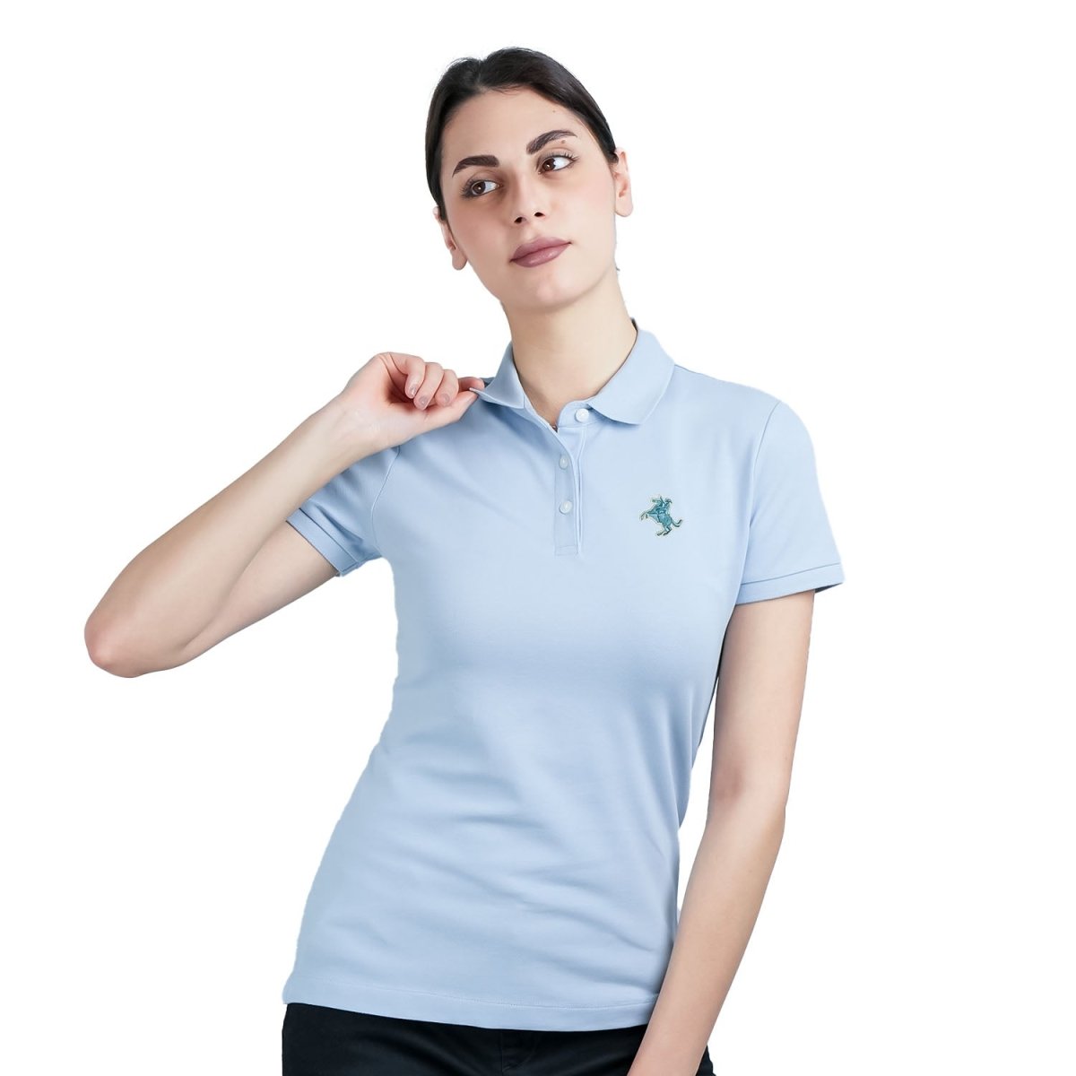 Women's Slim Fit Pique Bold Polo With Embroidery - Giordano