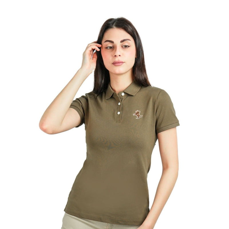 Women's Slim Fit Pique Bold Polo With Embroidery S - Shop Giordano