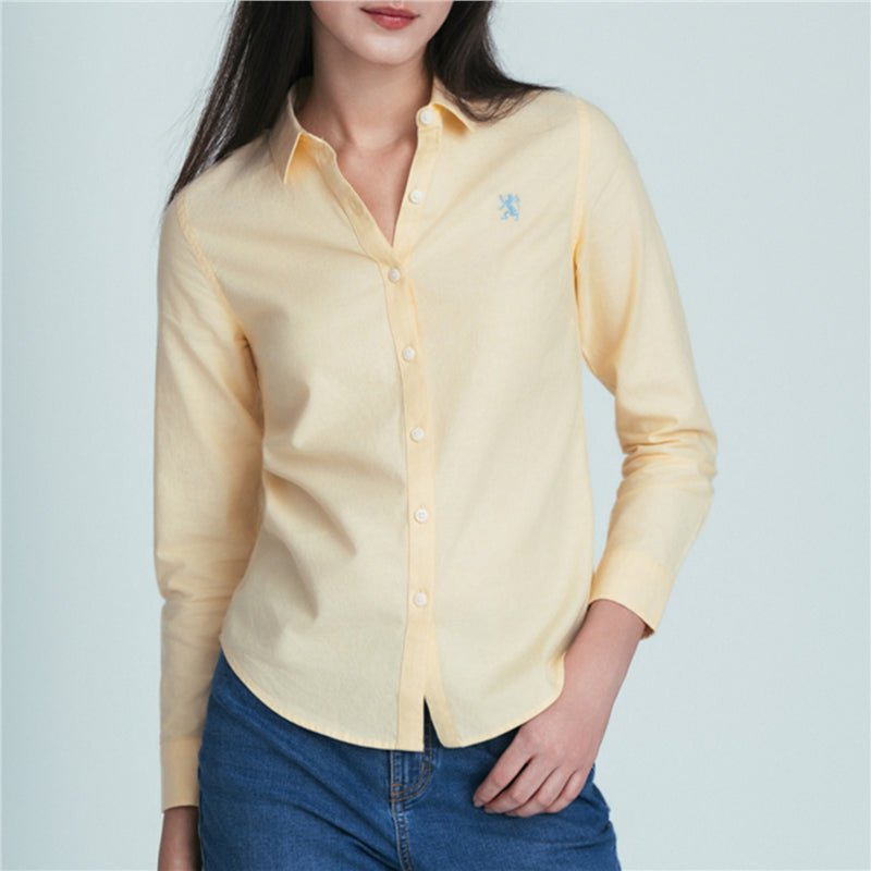 Women’S Slim Oxford Shirt With Embroidery S - Shop Giordano