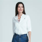Women’S Slim Oxford Shirt With Embroidery S - Shop Giordano