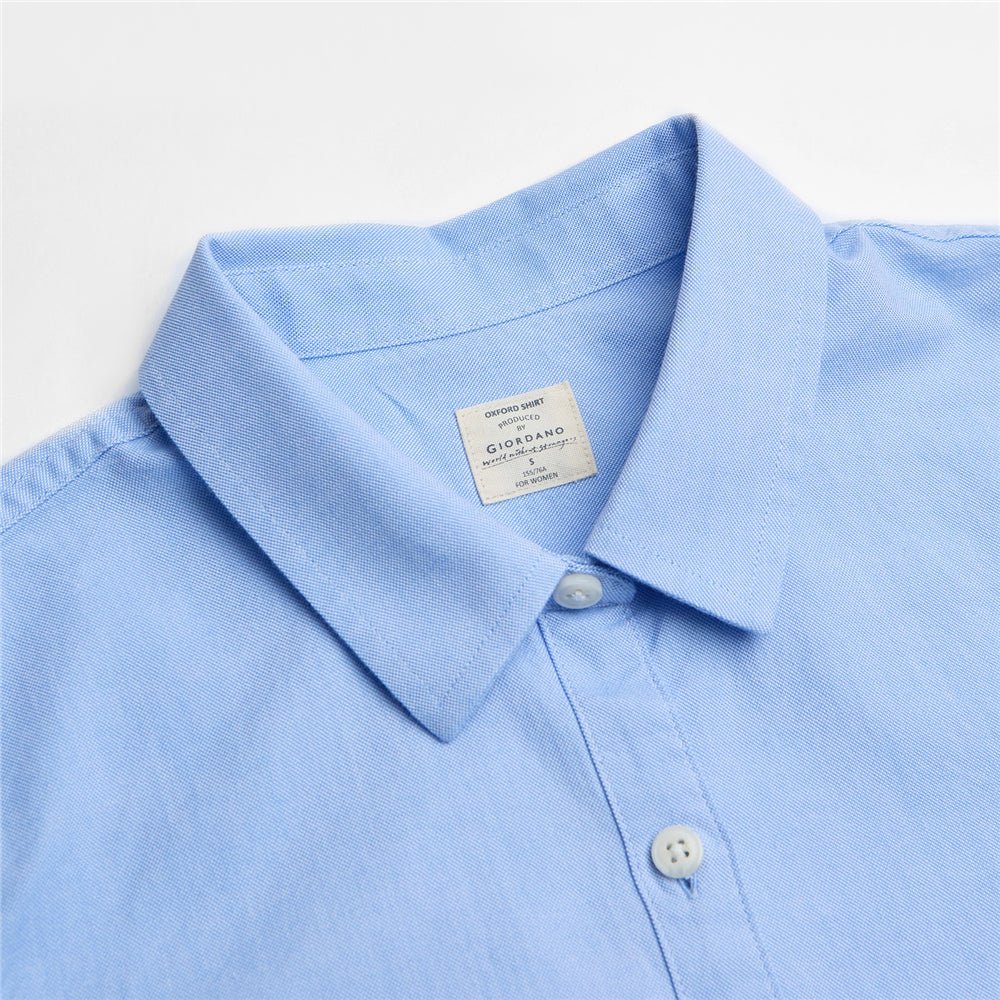 Women’S Slim Oxford Shirt With Embroidery S - Shop Giordano