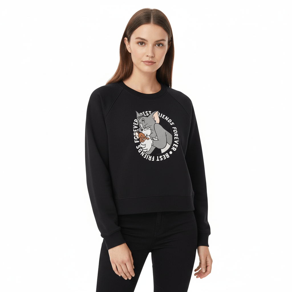 Women’S Tom & Jerry Limited Edition Crop Fit Sweatshirt S - Shop Giordano