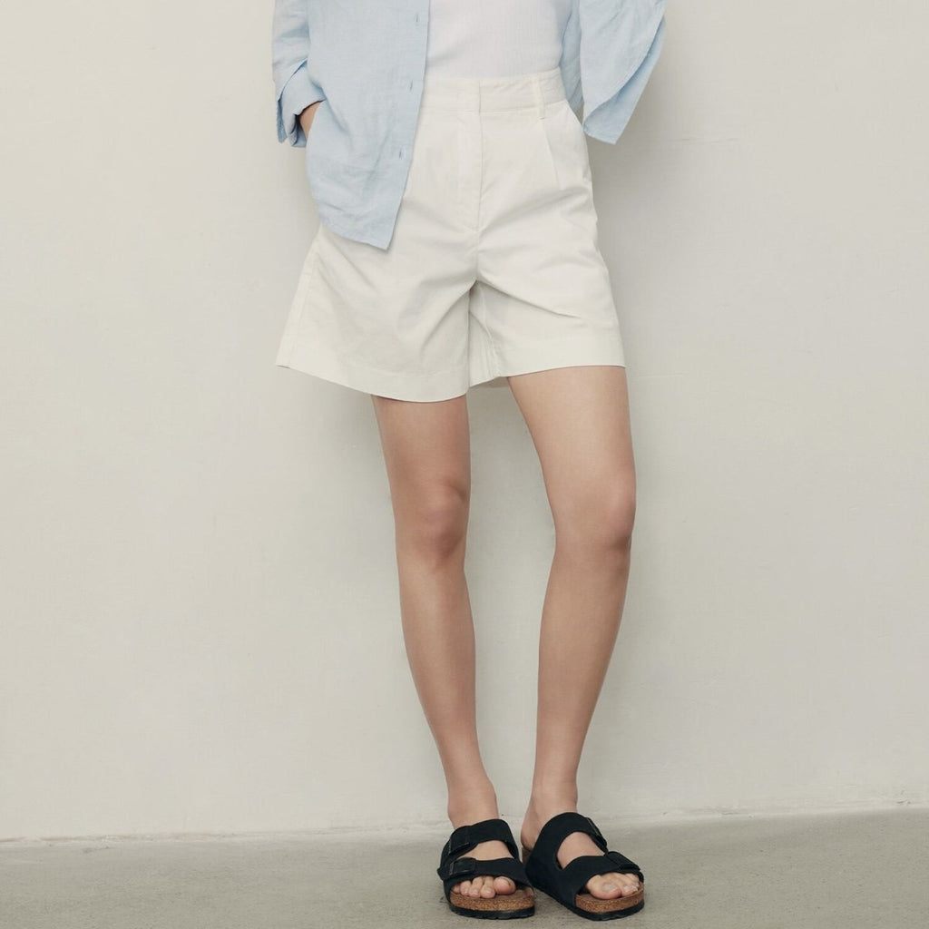 Women's Twill Wide Zipper Shorts | Korea Collection 26 - Shop Giordano