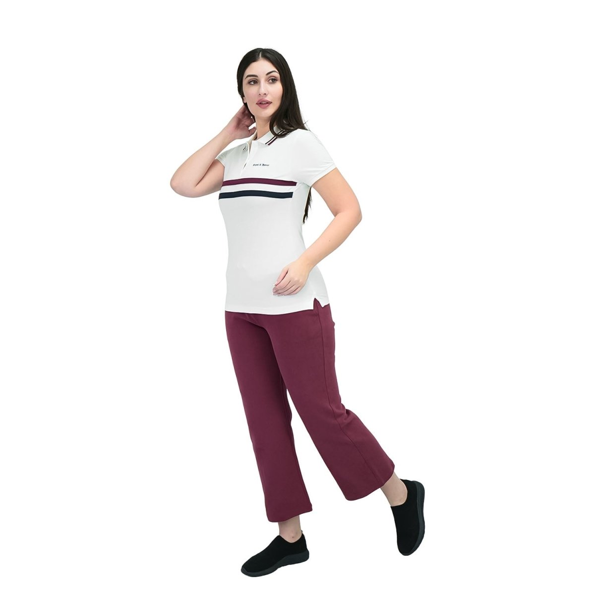 Women's Union Jack Polo Shirt - Cotton Lycra, Slim Fit - Giordano
