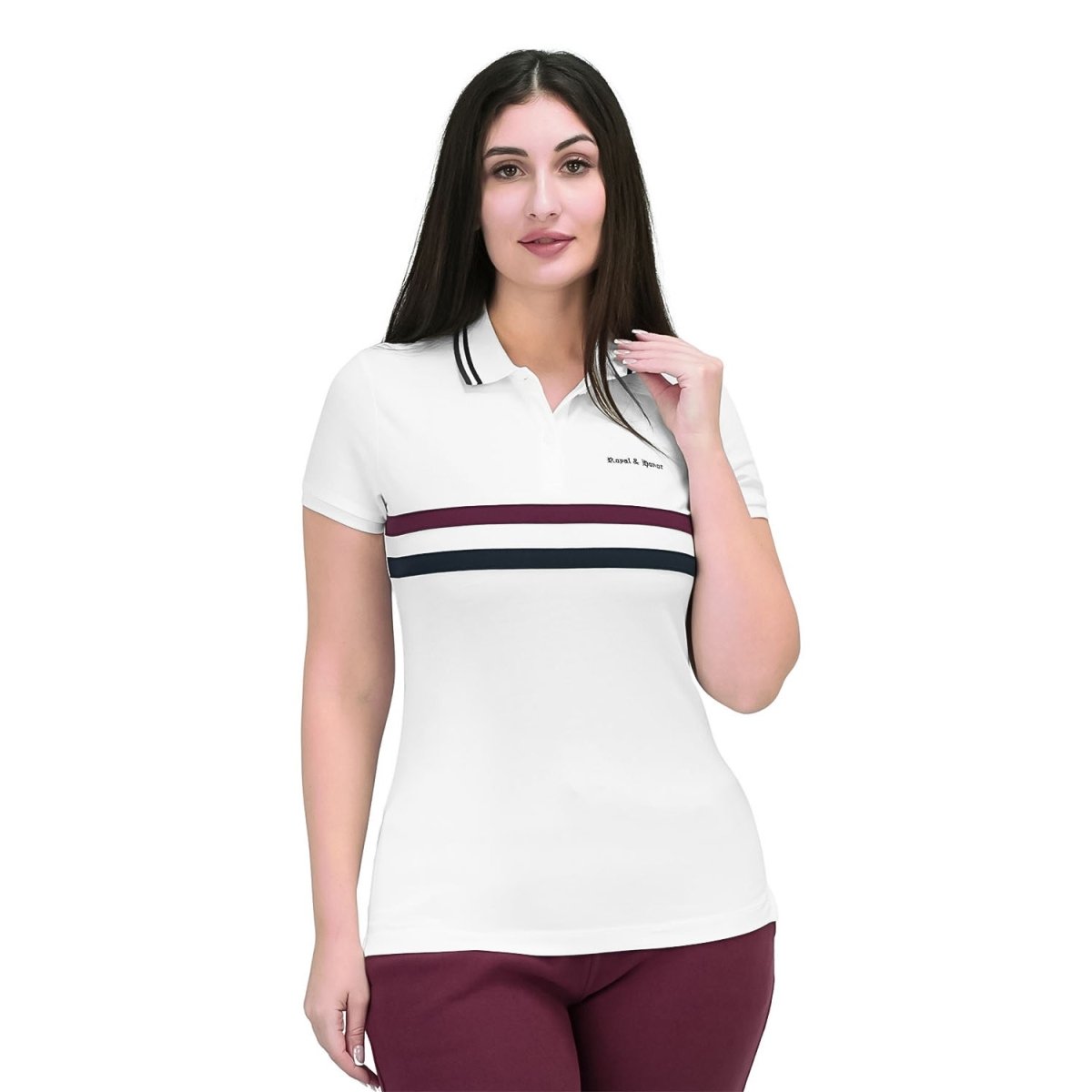 Women's Union Jack Polo Shirt - Cotton Lycra, Slim Fit - Giordano