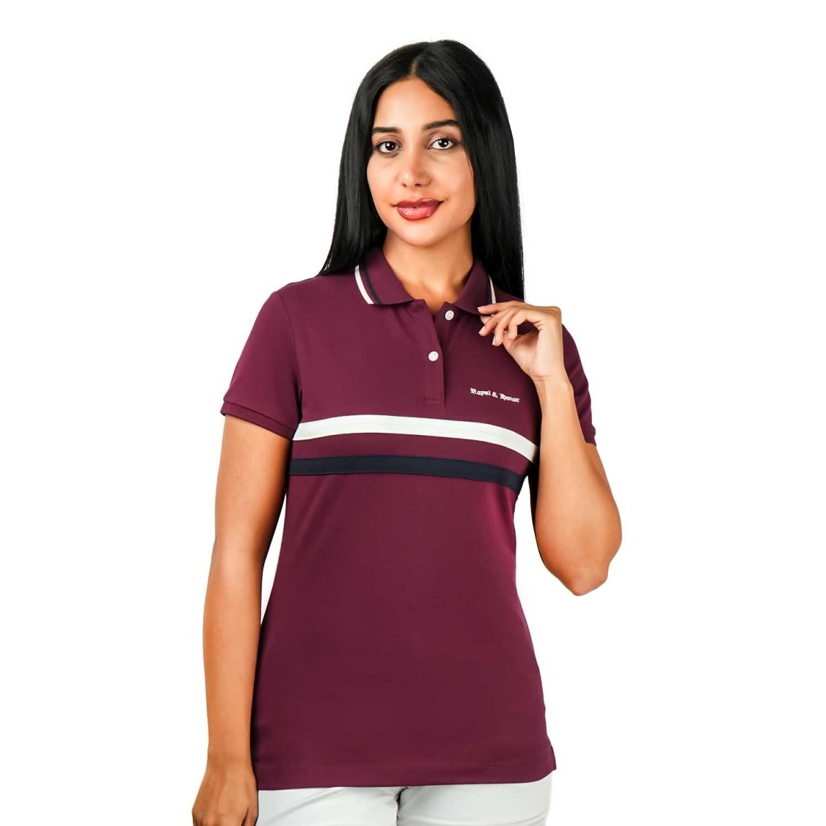 Women's Union Jack Polo Shirt - Cotton Lycra, Slim Fit - Giordano